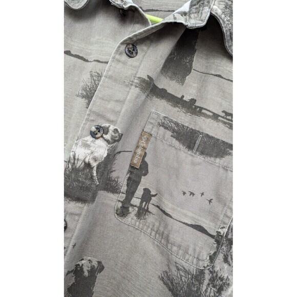 Columbia Green River Lodge Retriever Dogs Hunting Long sleeve shirt Size .M - Picture 11 of 12